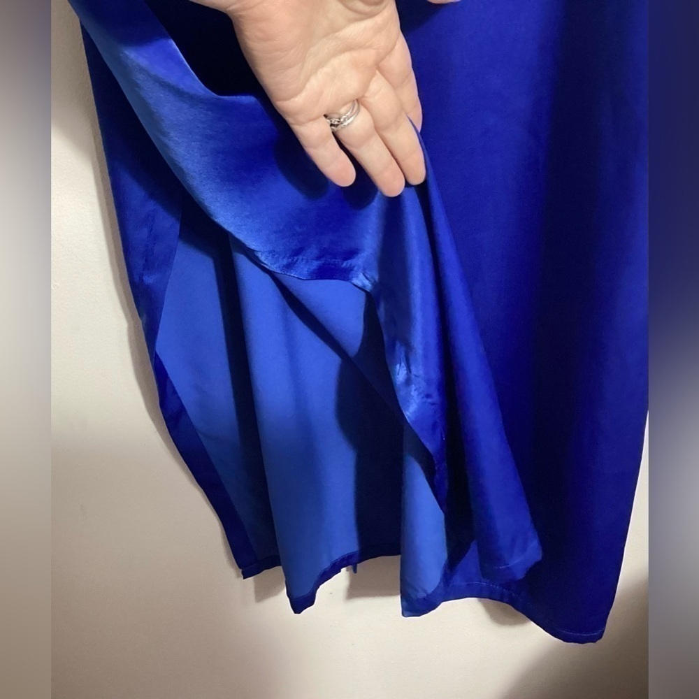Urban Outfitters Slip Dress Large Cobalt Blue Satin Tie Back - Picture 7 of 13